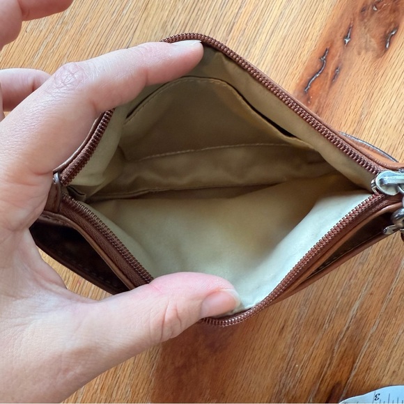 Coach Wrislet Bag Purse Brown Case Cosmetic SLG British Tan - Picture 7 of 13